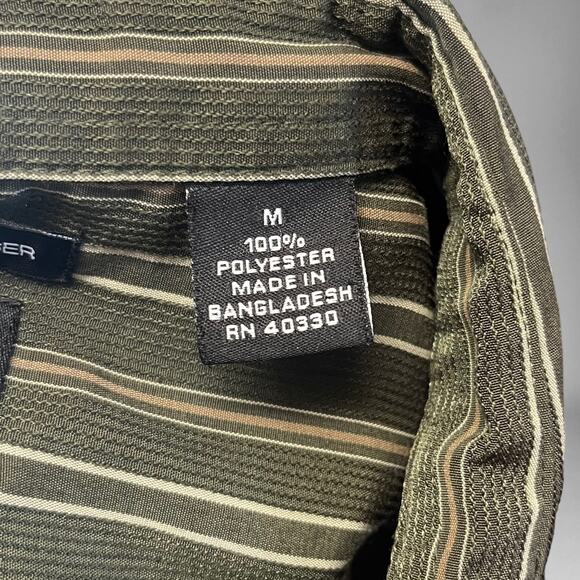 Vintage Haggar Shirt Medium Microfiber Polyester Button Down Grandpacore Vacay - Picture 7 of 7